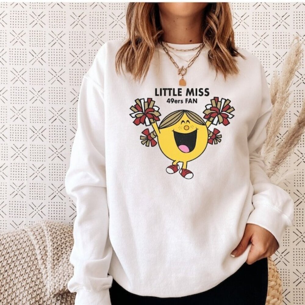 San Francisco 49ers Little Miss Crewneck Sweatshirt Cute Retro Game Day Gift